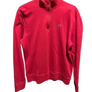 Men’s Vineyard Vines Red Quarter-Zip Pullover
